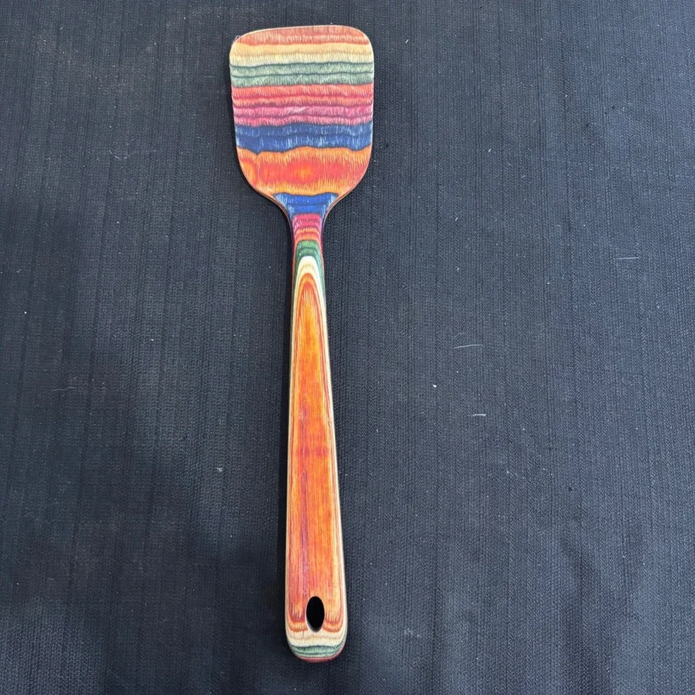 Baltique Marrakesh Collection Birch Wood Spatula Rainbow Multicolor Turner 12.5